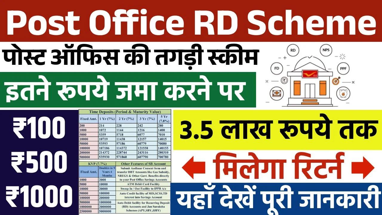 Post Office RD Scheme 2025 – Start investing from just ₹ 100 ₹ 500, you will get strong returns, see full details here
